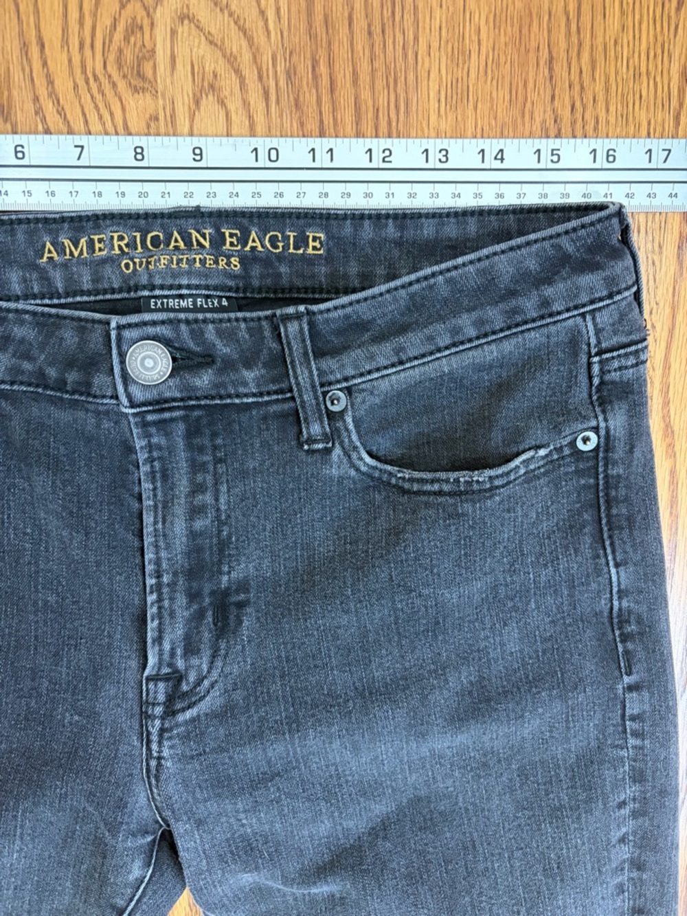 American Eagle 32 x 28 Extreme Flex 4  Dark Gray Slim Jeans - Picture 4 of 7